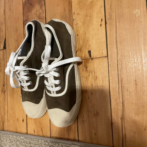 J Crew Brown and White Sneakers - Picture 2 of 6